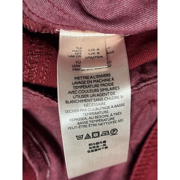 Anthropologie Wine Colored Pants with Trimmed Tuxedo Stripe Size 4 - Picture 6 of 7